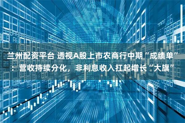 兰州配资平台 透视A股上市农商行中期“成绩单”：营收持续分化，非利息收入扛起增长“大旗”